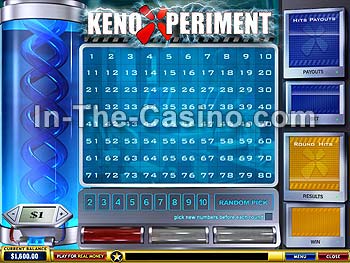 Keno Xperiment at Europa Casino