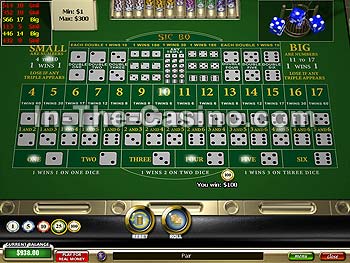 Sic Bo at Tropez Casino